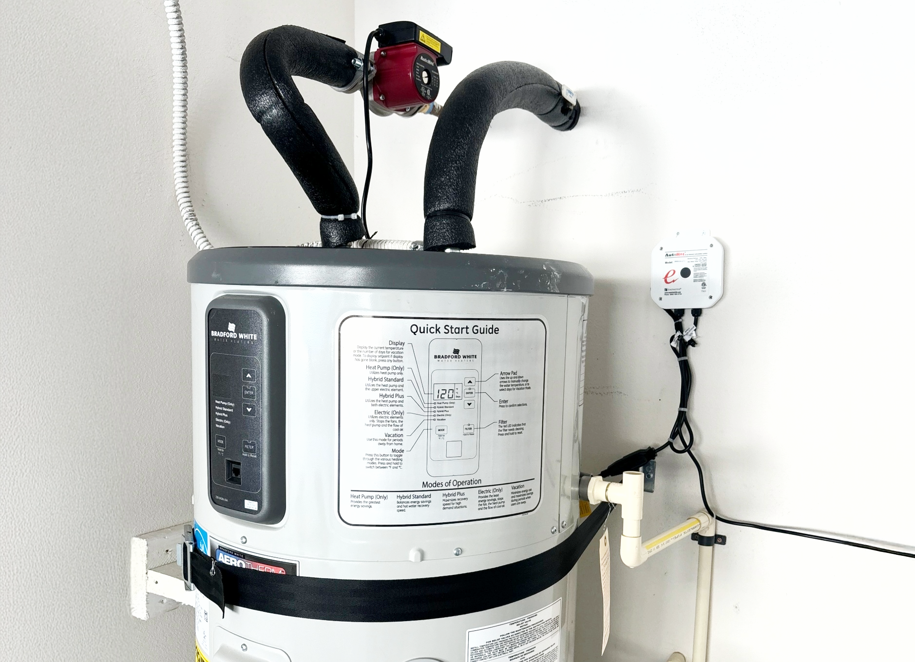 AutoHot_Recirculation Pump On Hot Out Side Left_Installed with On Demand Recirculation Controller