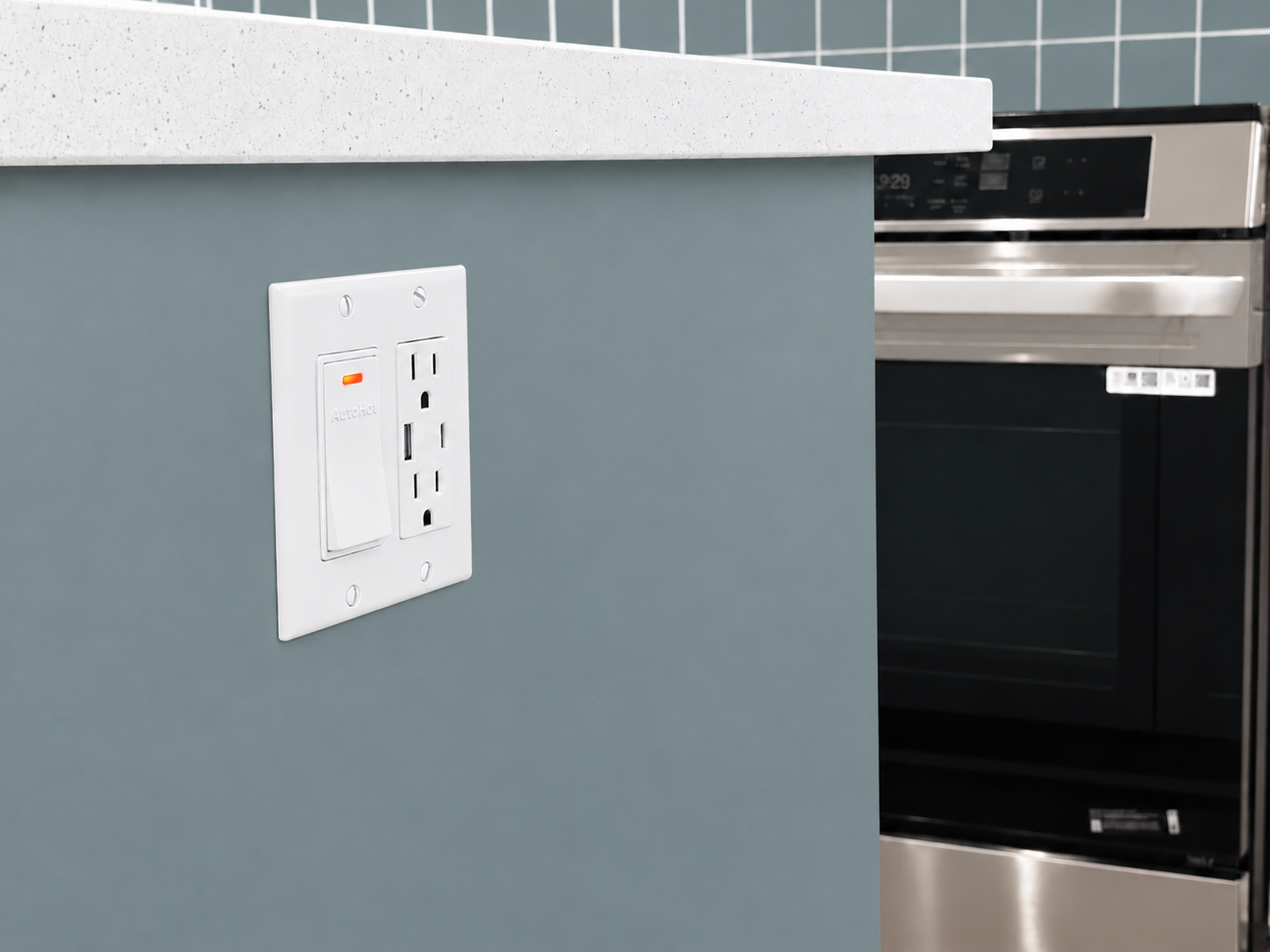 Hardwired | LED Lighted Rocker Switch | HR-S-17LED_Installation Picture in Kitchen