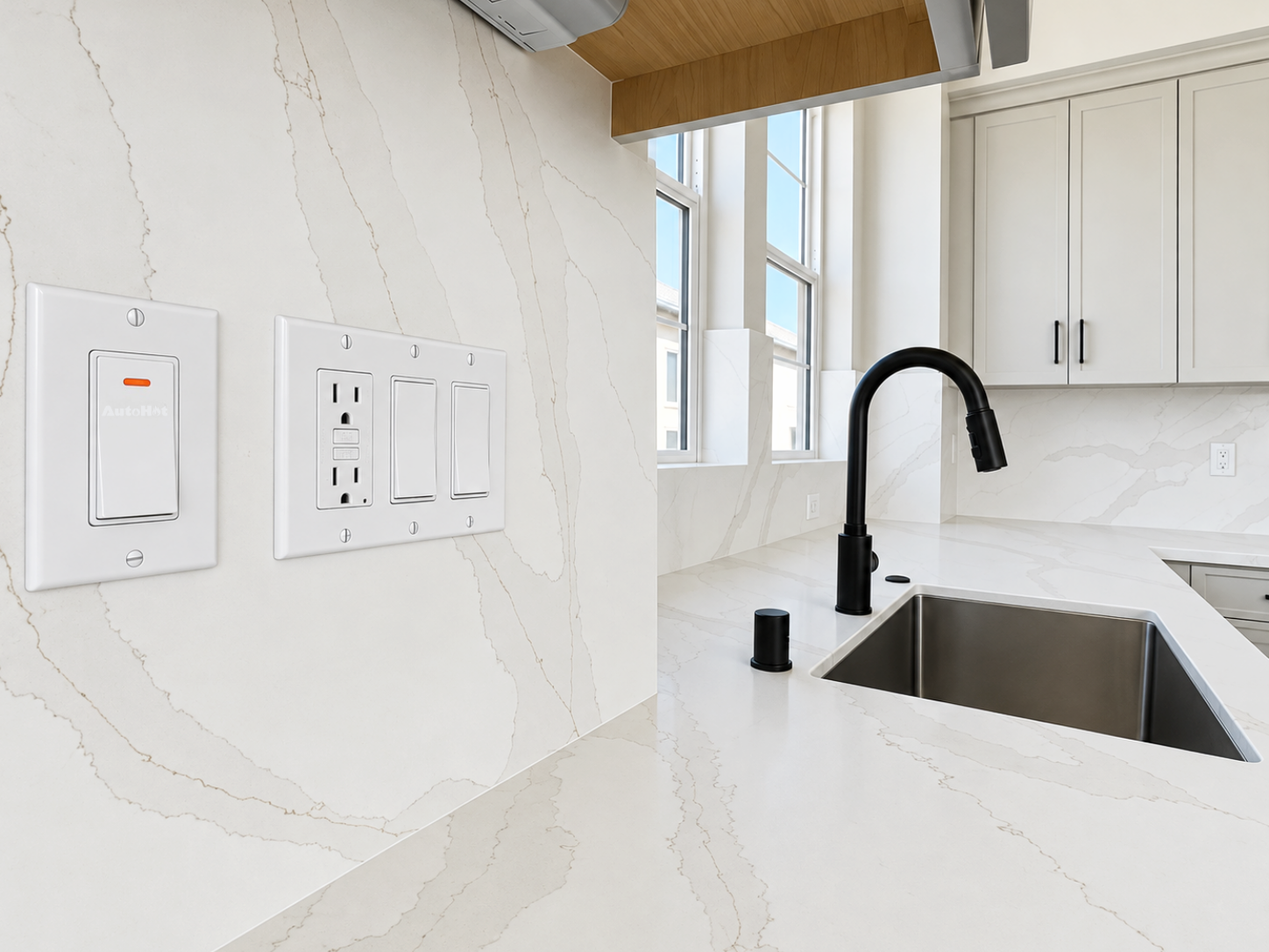 Wireless | LED Lighted Rocker Switch | WR-S-24LED_Installation Picture Near fixture